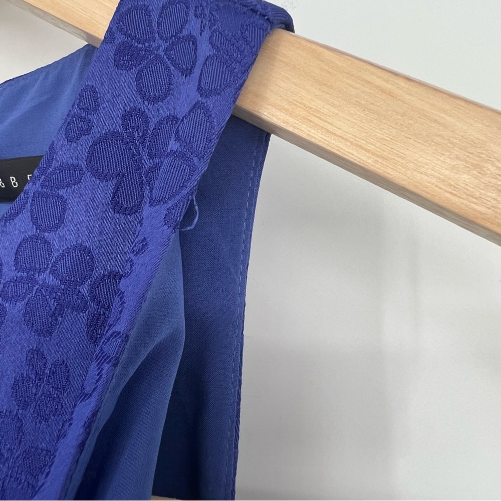 NWT Abbey Glass Lydia Dress Sleeveless Trapeze Jacquard Swing Electric Blue S - Picture 7 of 16